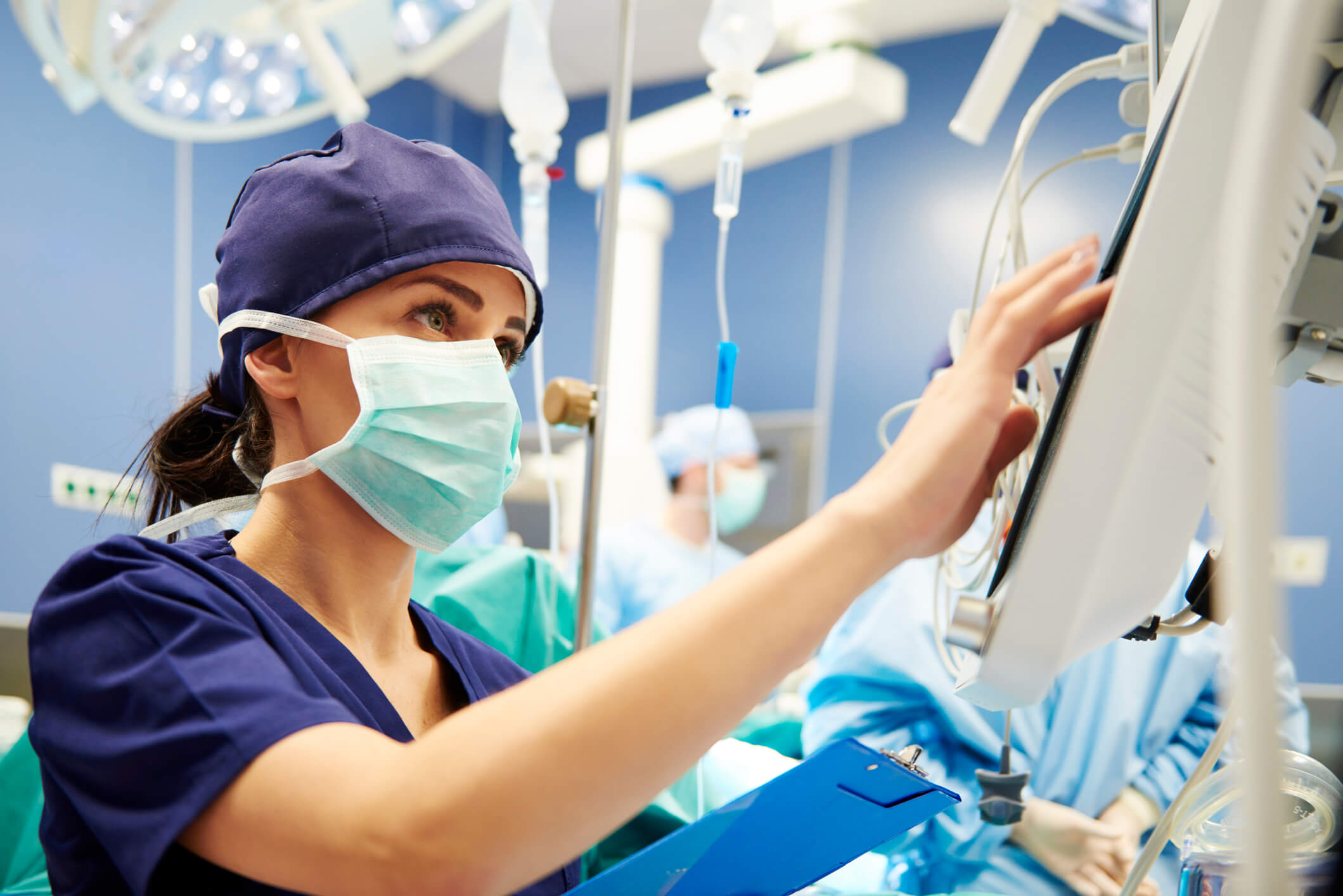 OR Nurse working on electronic charting